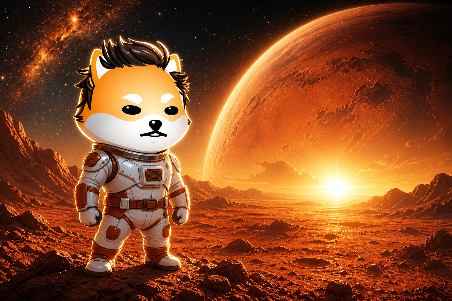 DOGELON in a space suit on Mars