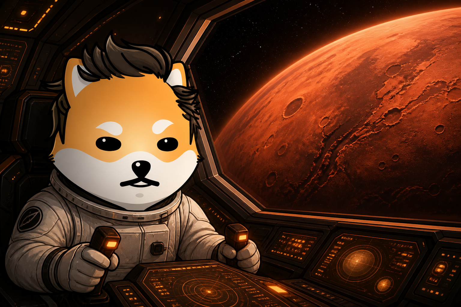 DOGELON at the helm, Mars in the window